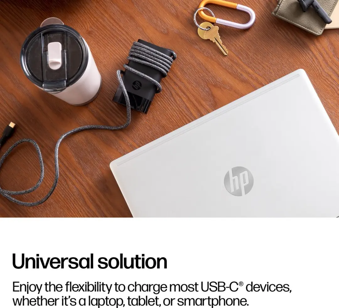 HP 671R2AA USB-C Laptoplader 65W - Zwart