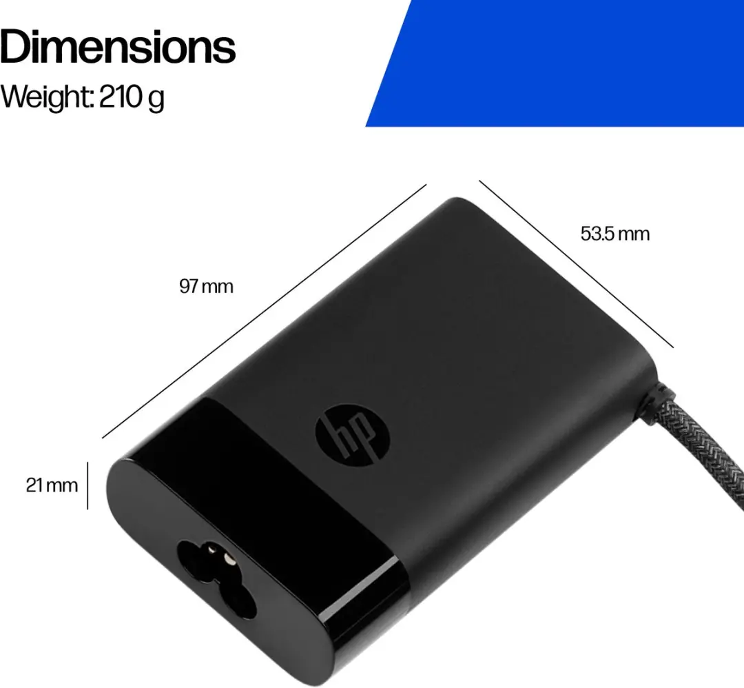 HP 671R2AA USB-C Laptoplader 65W - Zwart