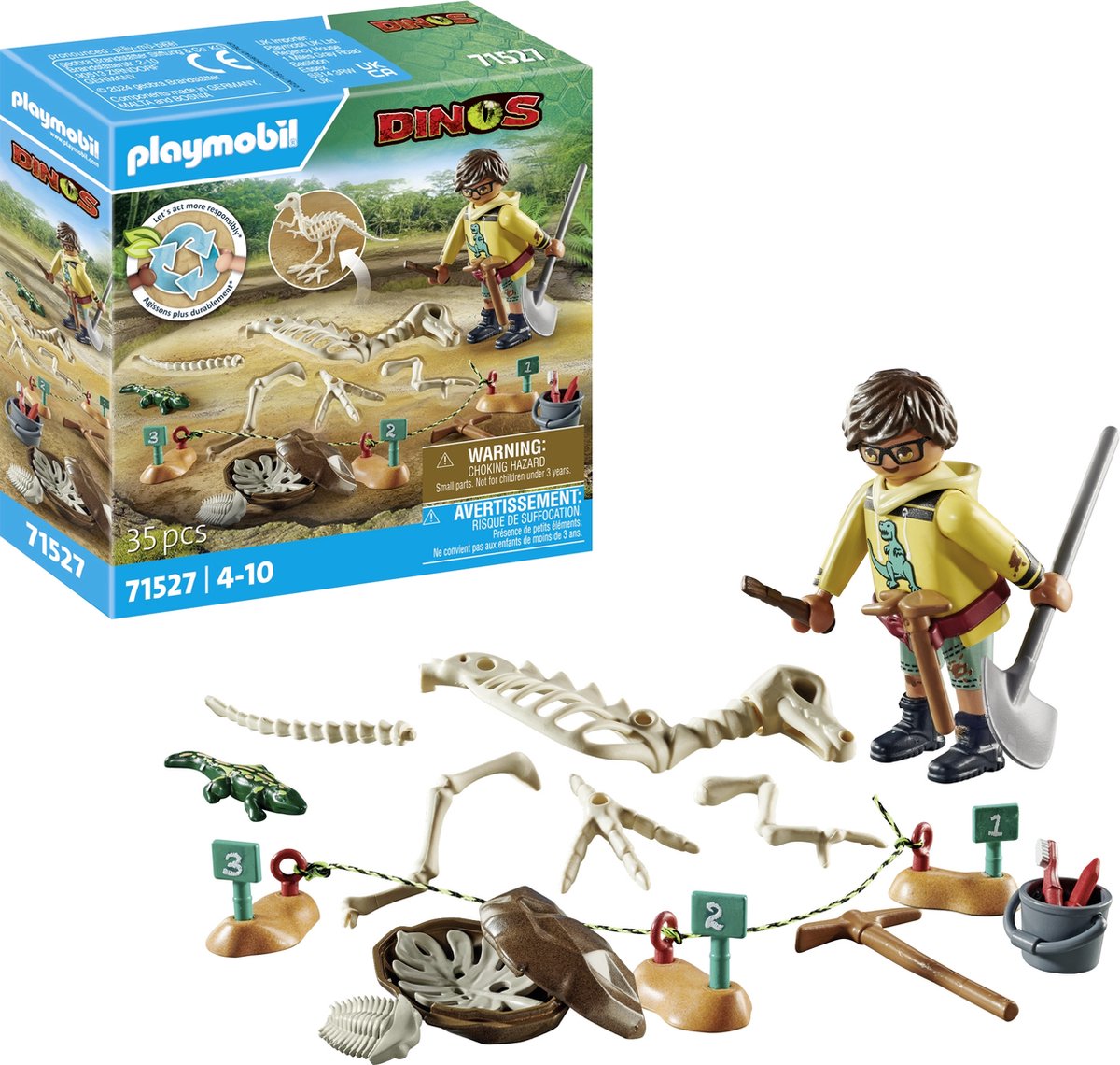 PLAYMOBIL Dinos Opgravingsplaats met dinosaurusskelet - 71527