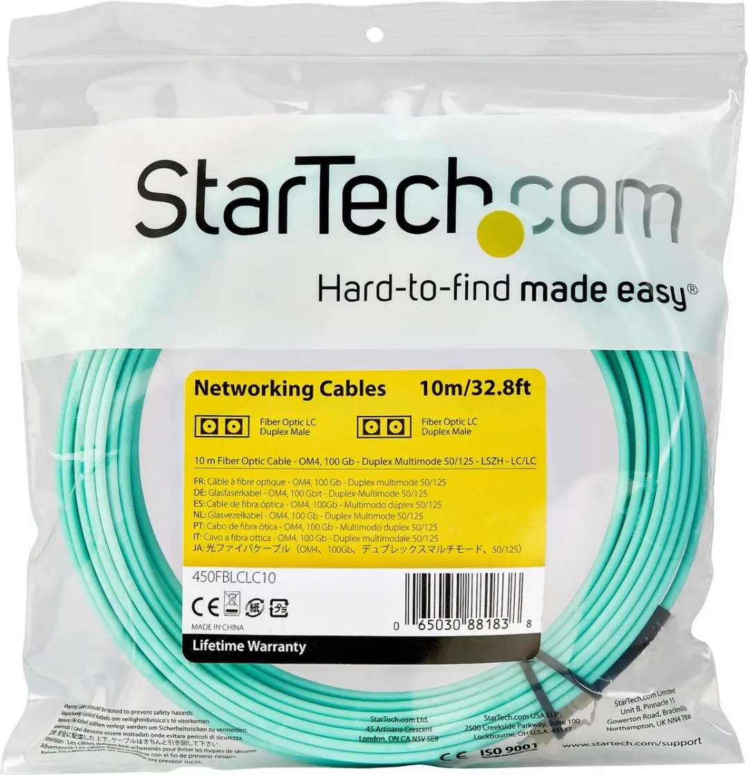 Startech 450FBLCLC10 Glasvezelkabel - Lichtblauw