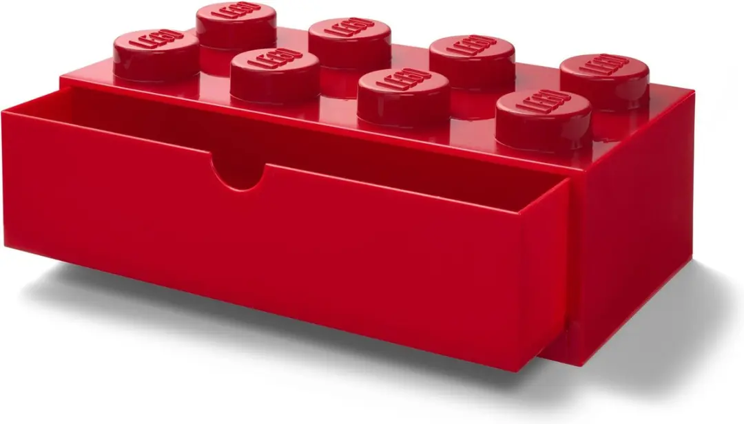 LEGO Opbergbox Bureaulade Brick 8 - Rood - afbeelding 6 van 6