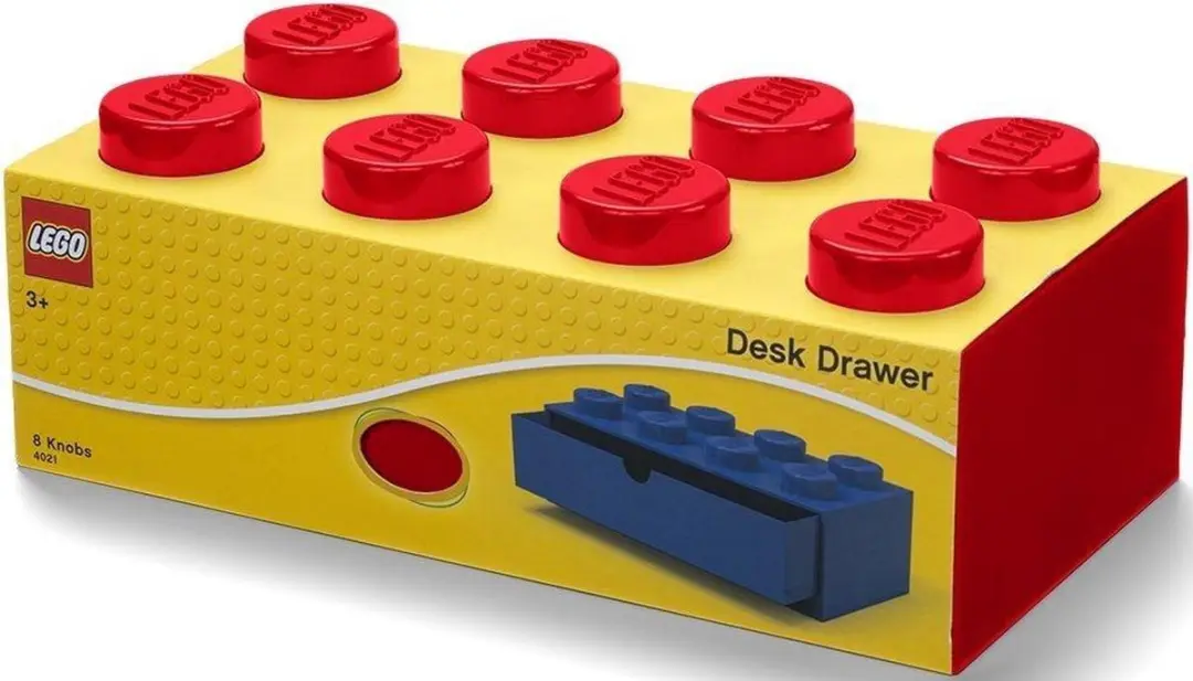 LEGO Opbergbox Bureaulade Brick 8 - Rood - afbeelding 3 van 6