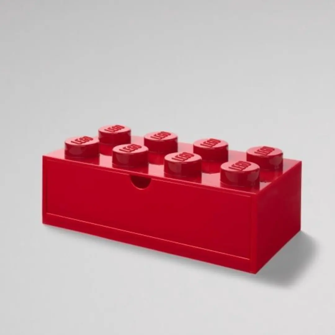 LEGO Opbergbox Bureaulade Brick 8 - Rood - afbeelding 2 van 6