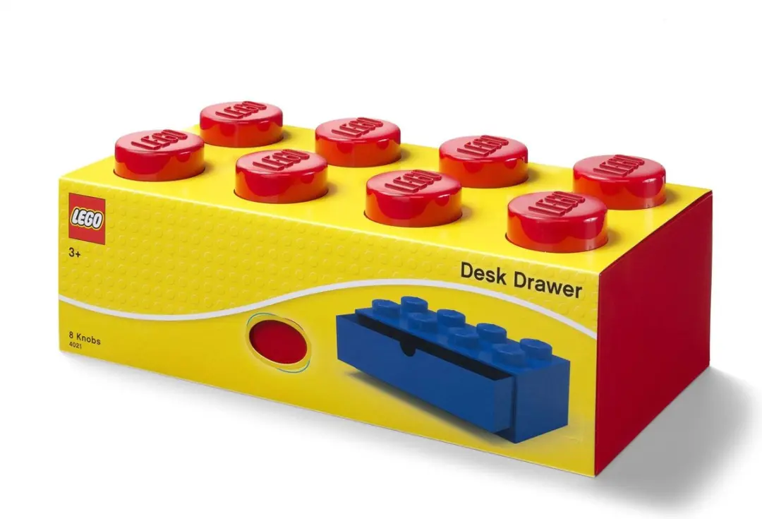 LEGO Opbergbox Bureaulade Brick 8 - Rood - afbeelding 5 van 6