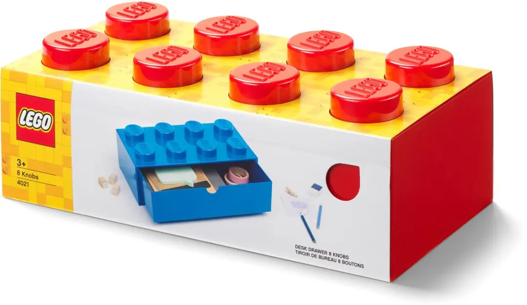 LEGO Opbergbox Bureaulade Brick 8 - Rood - afbeelding 4 van 6