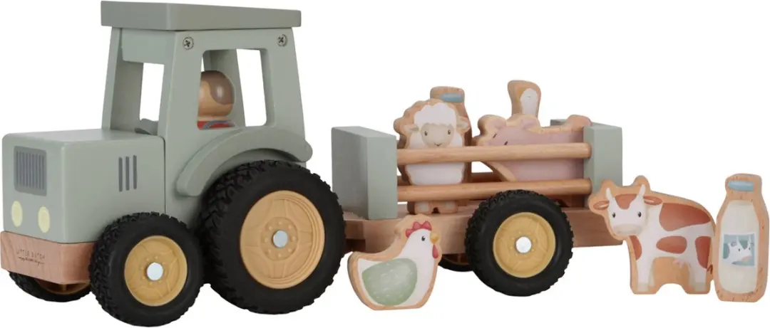 Little Dutch Tractor met Trailer FSC Little Farm