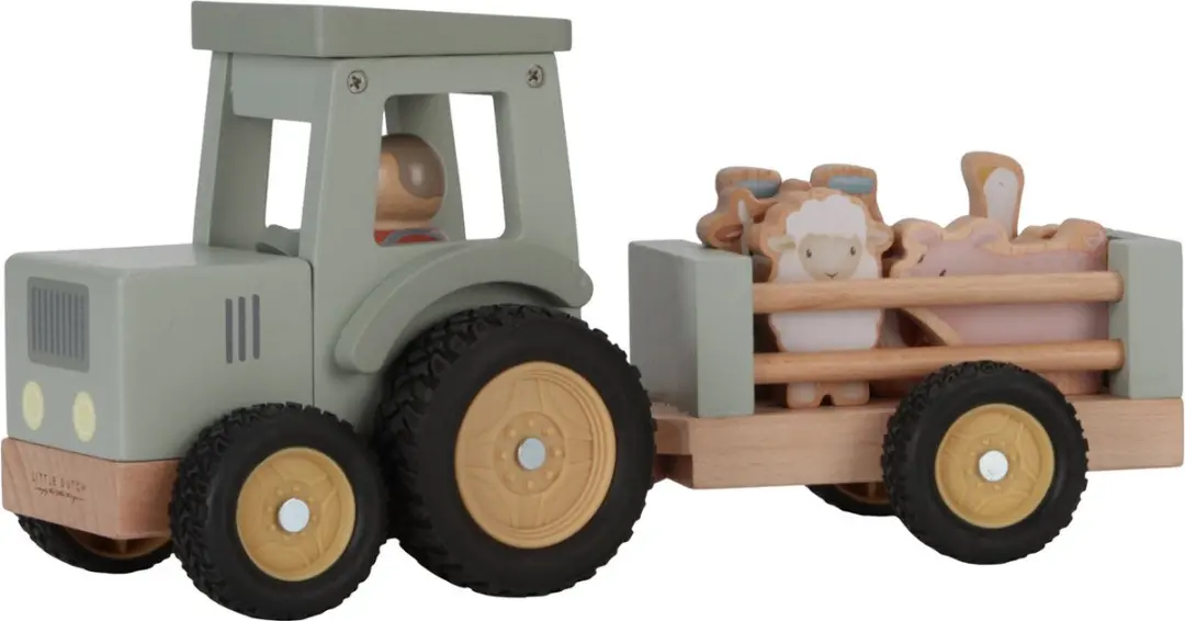 Little Dutch Tractor met Trailer FSC Little Farm - Multikleur - afbeelding 6 van 6