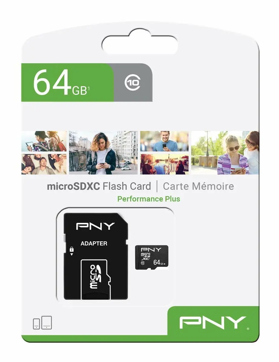 PNY MicroSD 64GB Klasse 10 - 50MB/s Zwart