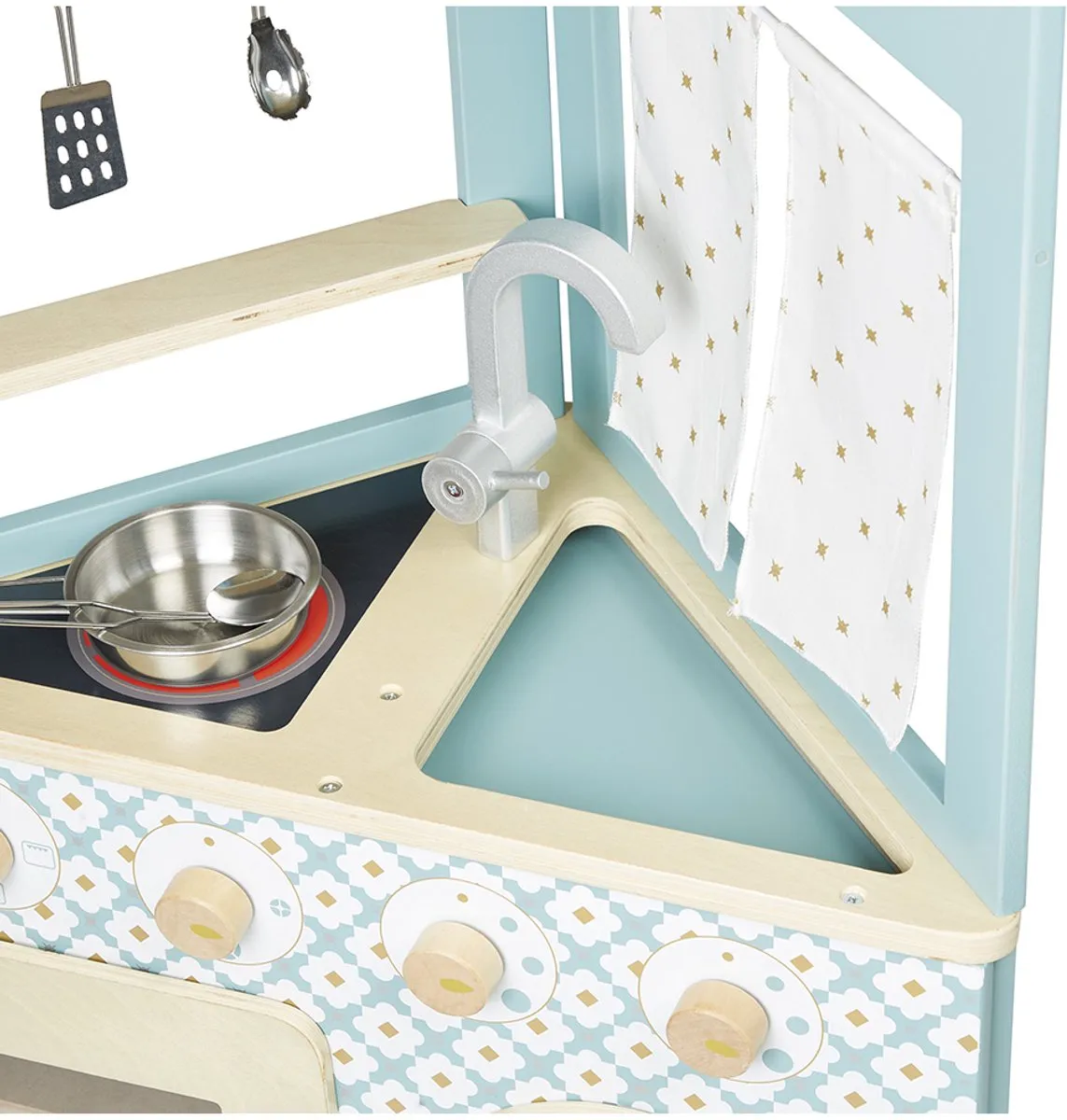 Janod Trio Houten Speelgoedkeuken - 5 Accessoires - 51.3 cm