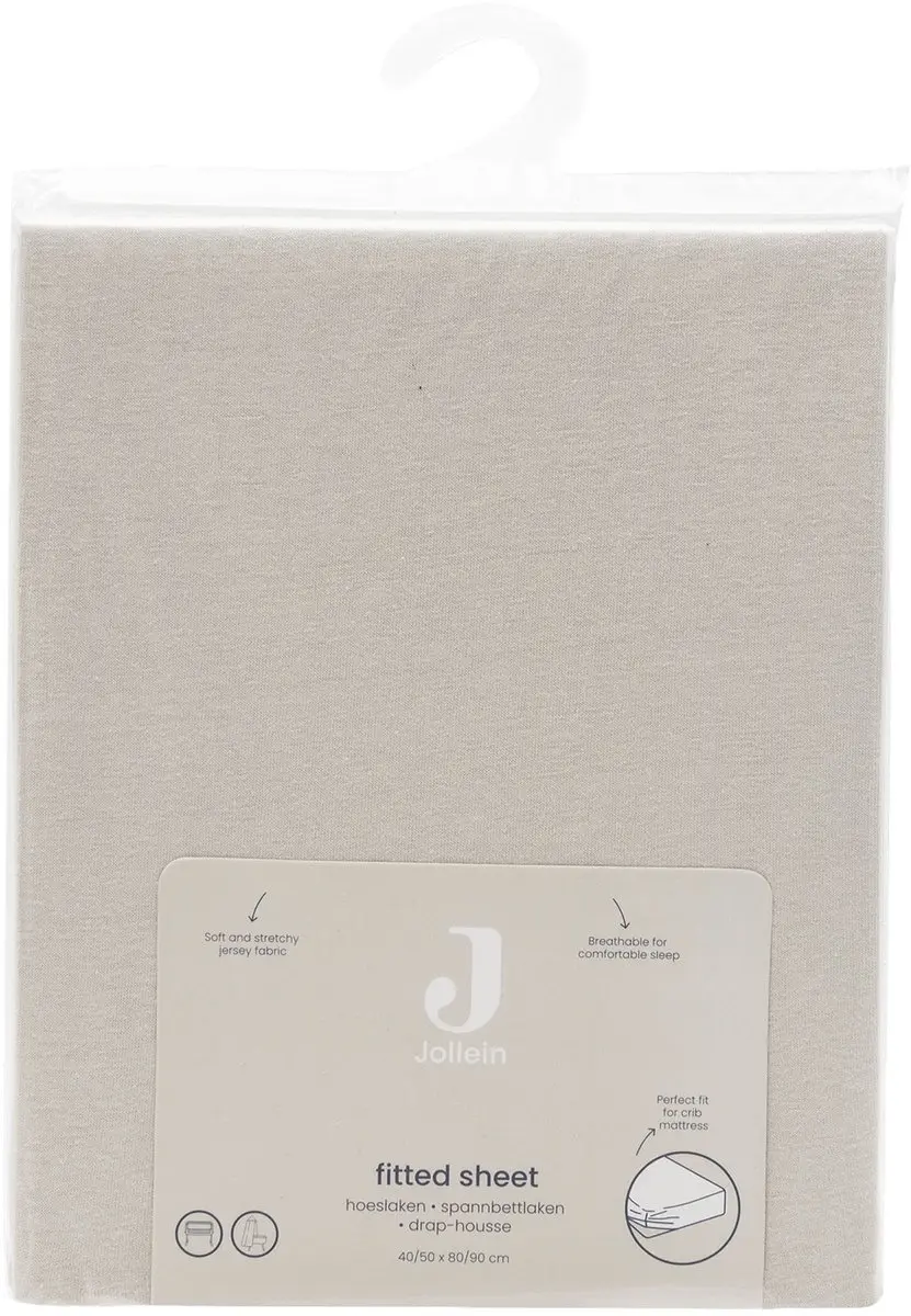 Jollein Jersey Hoeslaken 40/50x80/90cm Sand