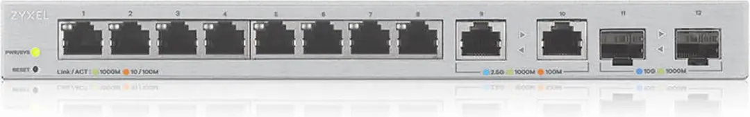 Zyxel XGS1210-12 V2 Managed Switch - 8-Ports 66Gbps - Grijs