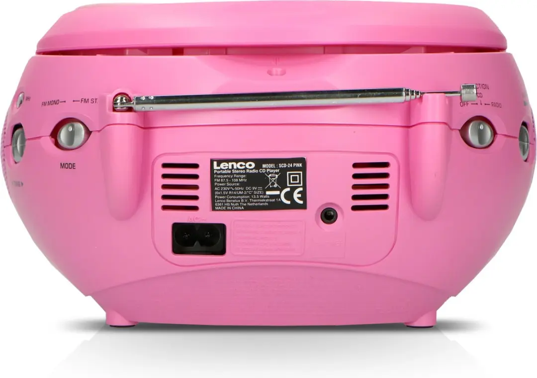 Lenco SCD-24 Draagbare Radio CD-speler - Roze