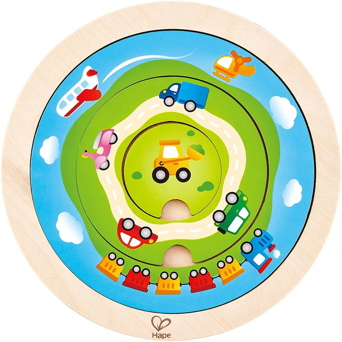 Hape Verkehrsringpuzzle - 4 Stuks - Veelkleurig