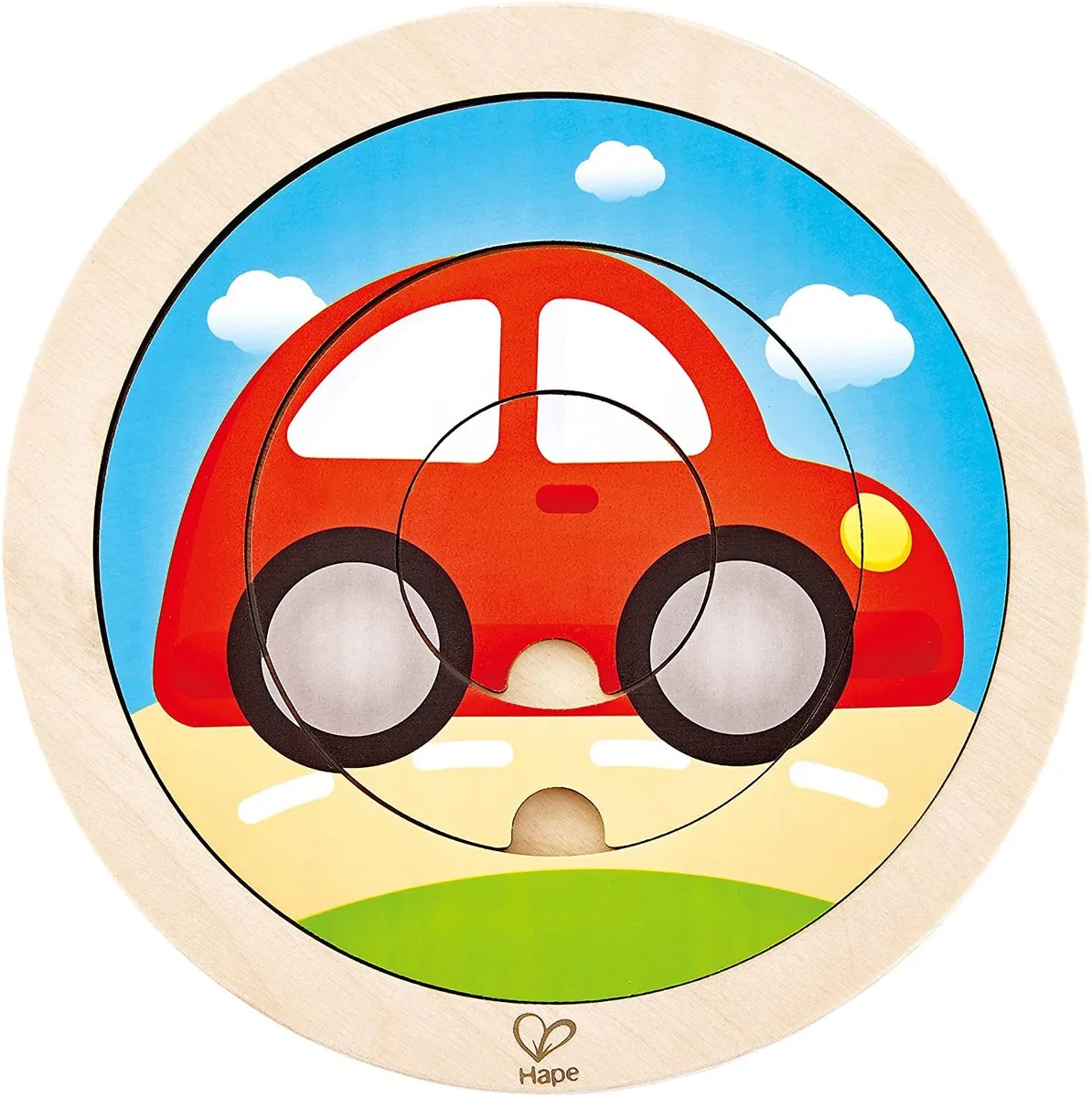 Hape Verkehrsringpuzzle - 4 Stuks - Veelkleurig