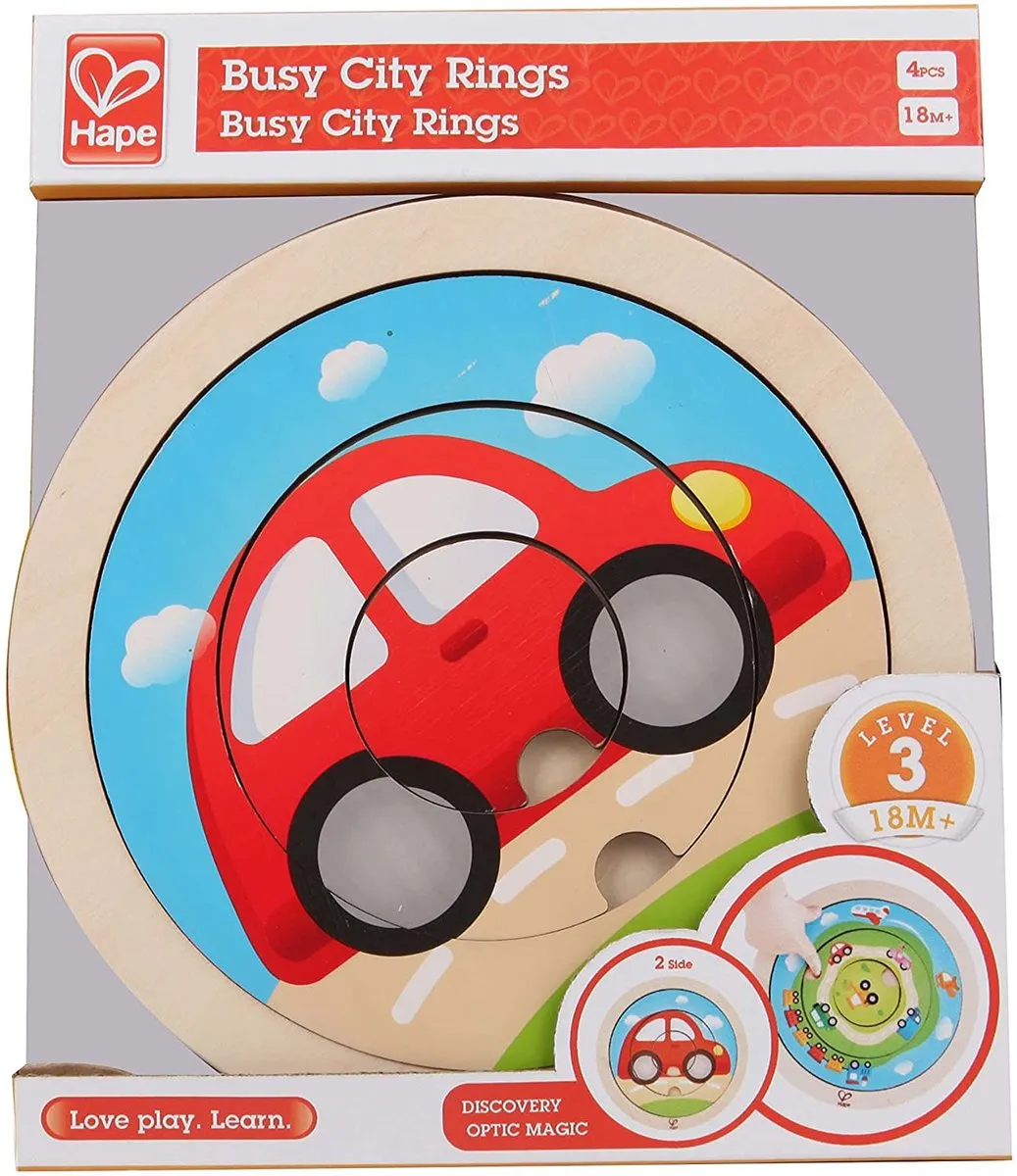 Hape Verkehrsringpuzzle - 4 Stuks - Veelkleurig