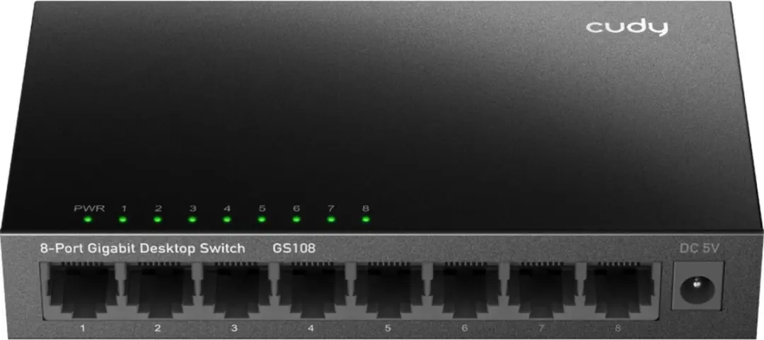 Cudy GS108 8-Poorts Unmanaged Netwerk Switch - Zwart - afbeelding 6 van 6
