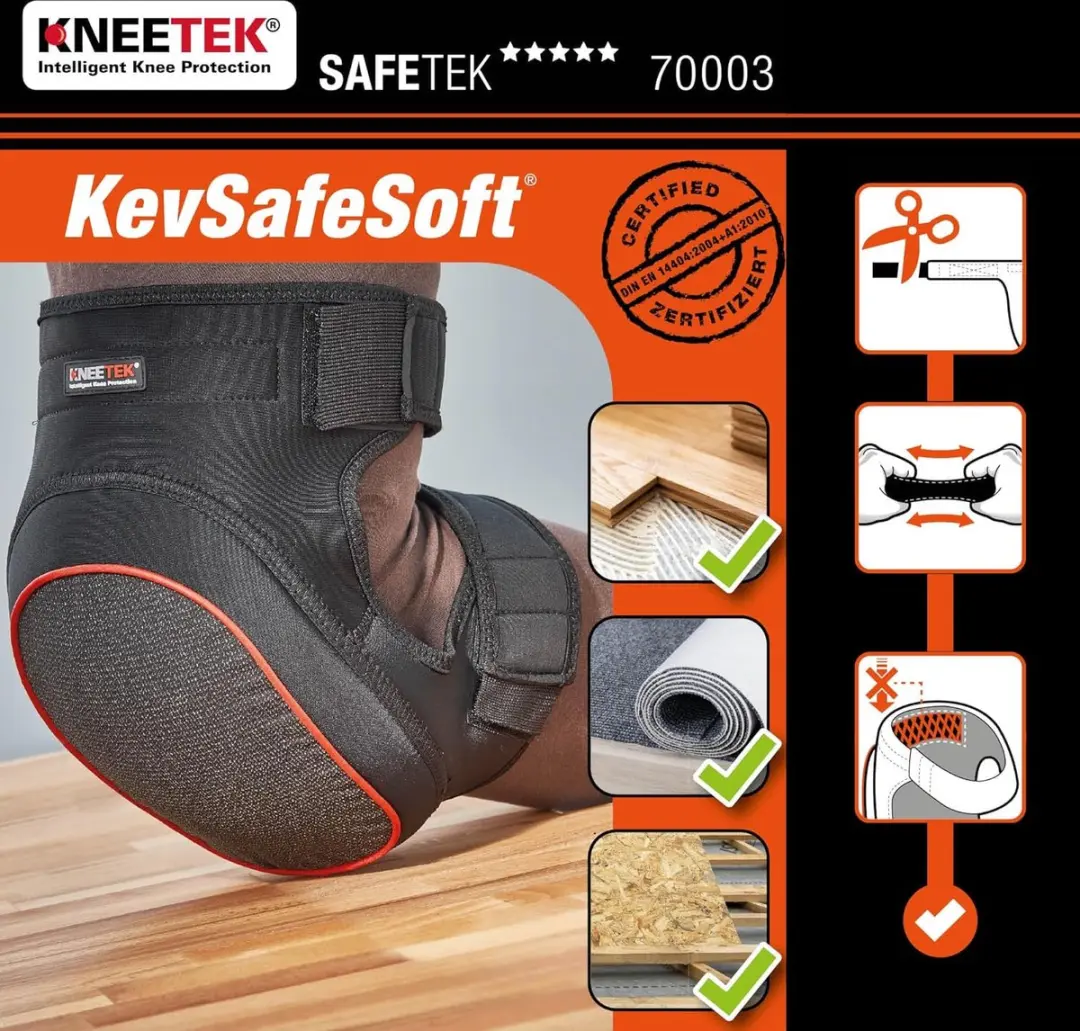 Kneetek Safetek POLY Kniebeschermers - One Size Zwart - afbeelding 3 van 5