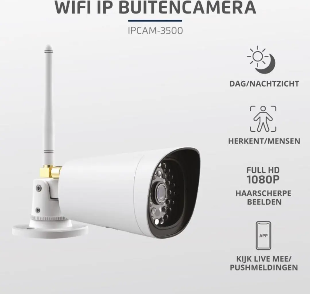 KlikAanKlikUit IPCAM-3500 Beveiligingscamera Buiten - Zwart