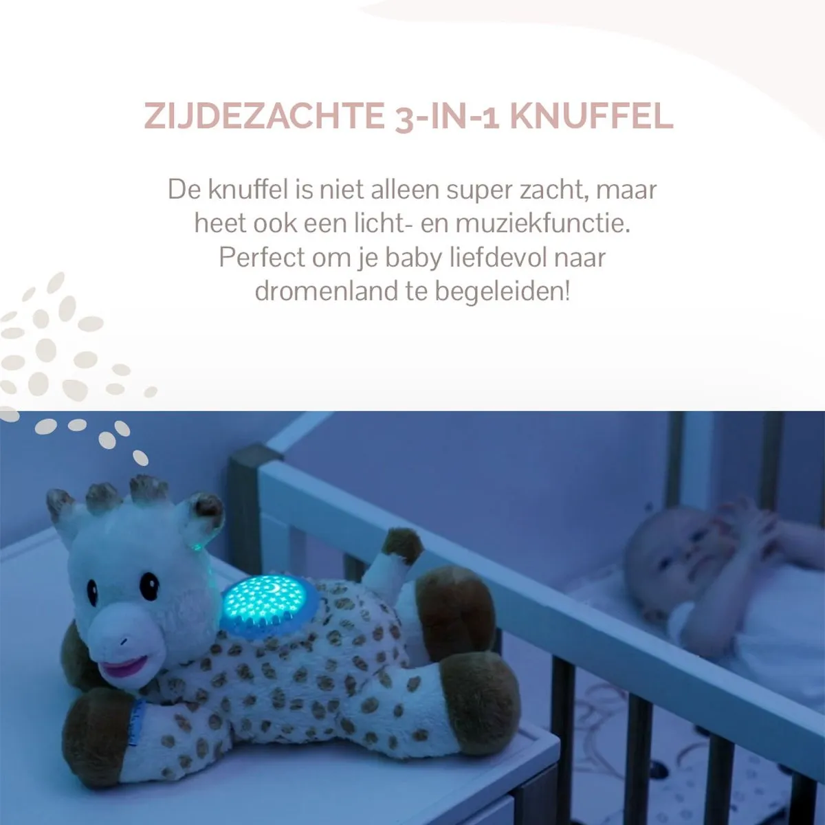 Sophie de Giraf Lullaby Light & Dreams Knuffel - Sterrenprojector 32x17x20cm