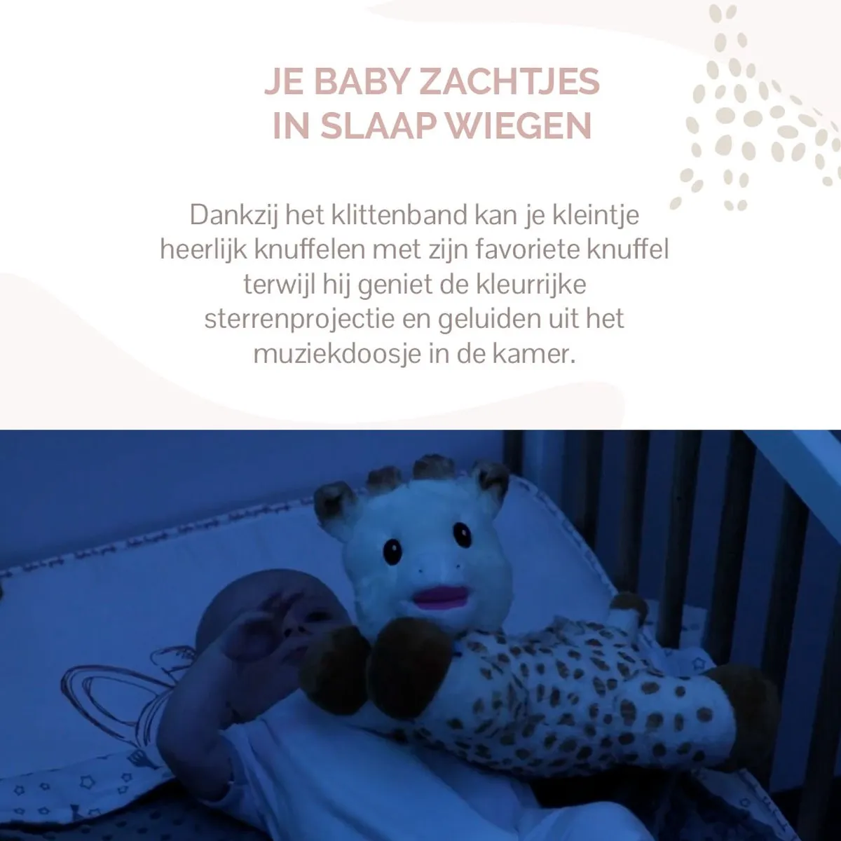 Sophie de Giraf Lullaby Light & Dreams Knuffel - Sterrenprojector 32x17x20cm