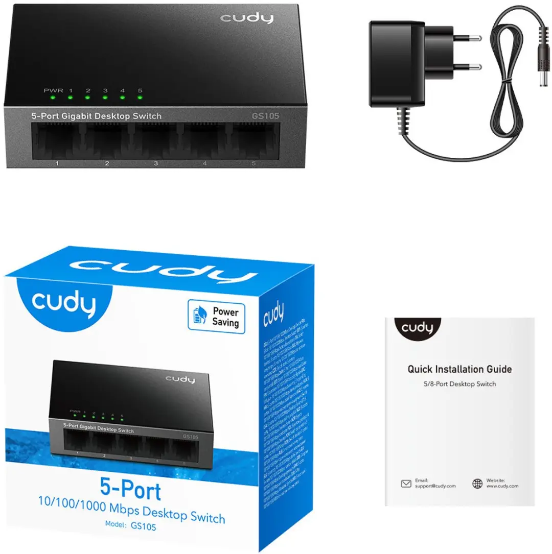 Cudy GS105 5-Poorts Unmanaged Netwerkswitch - Zwart