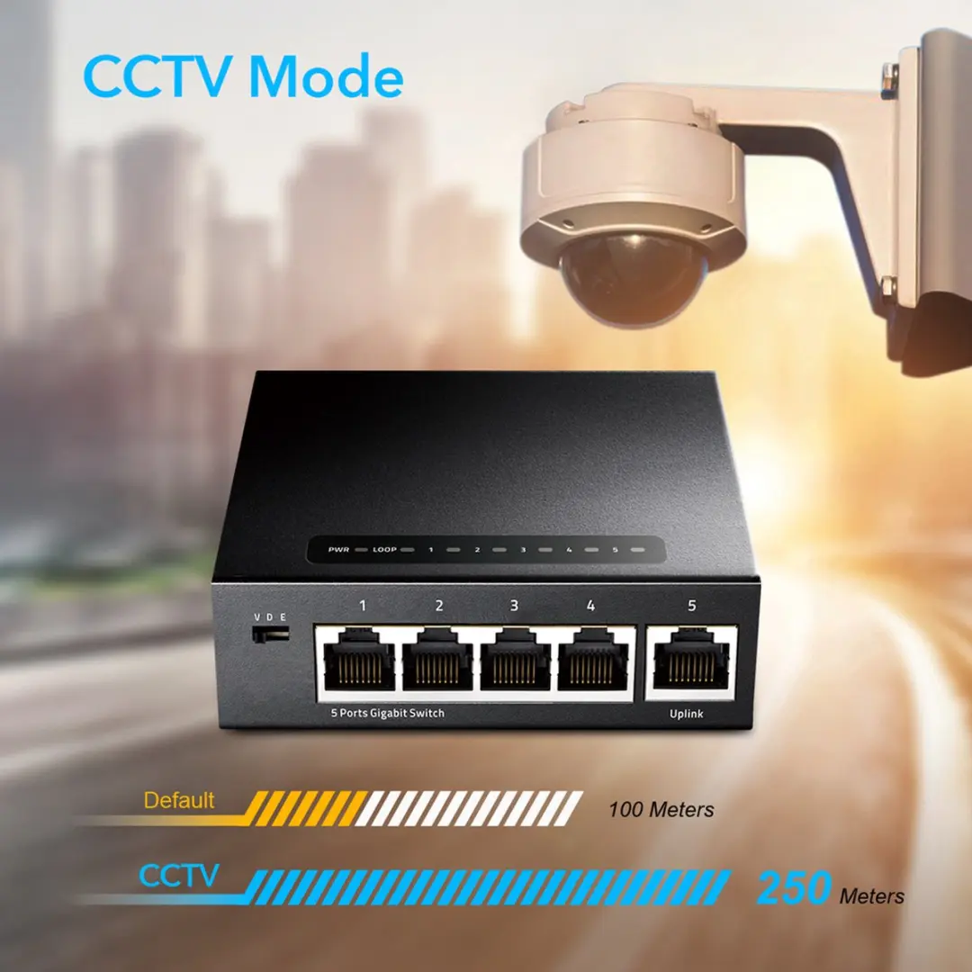 Cudy GS105 5-Poorts Unmanaged Netwerkswitch - Zwart