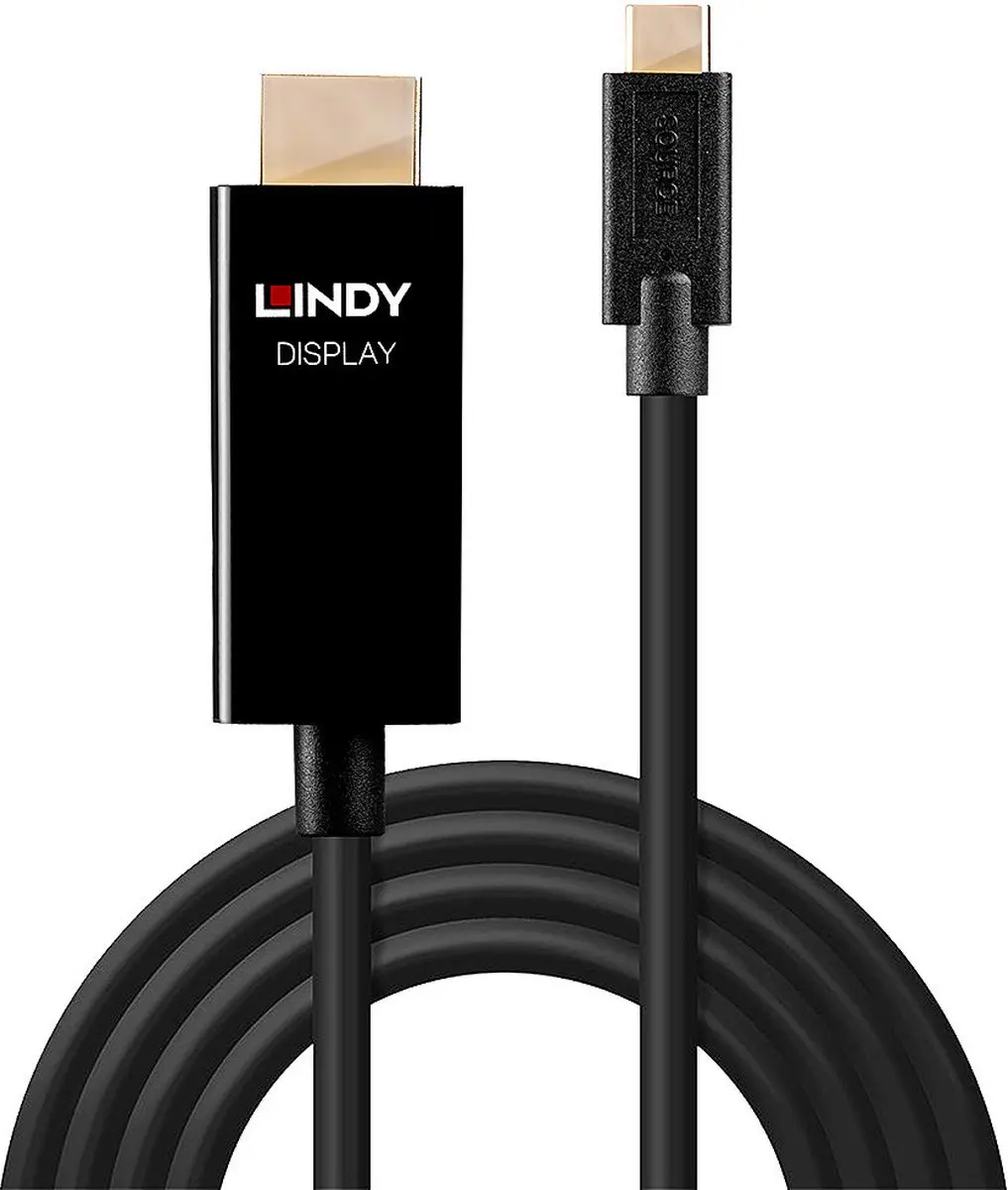Lindy 43291 HDMI-kabel USB-C naar HDMI-A 1.0m - 4K UHD - Zwart