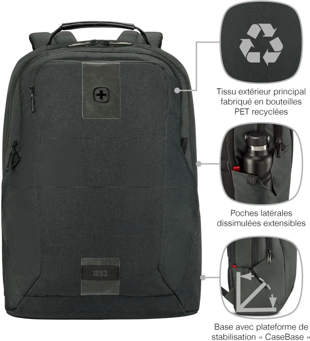 Wenger MX Eco Professional 16 Laptoprugzak 20L - Charcoal - afbeelding 6 van 6