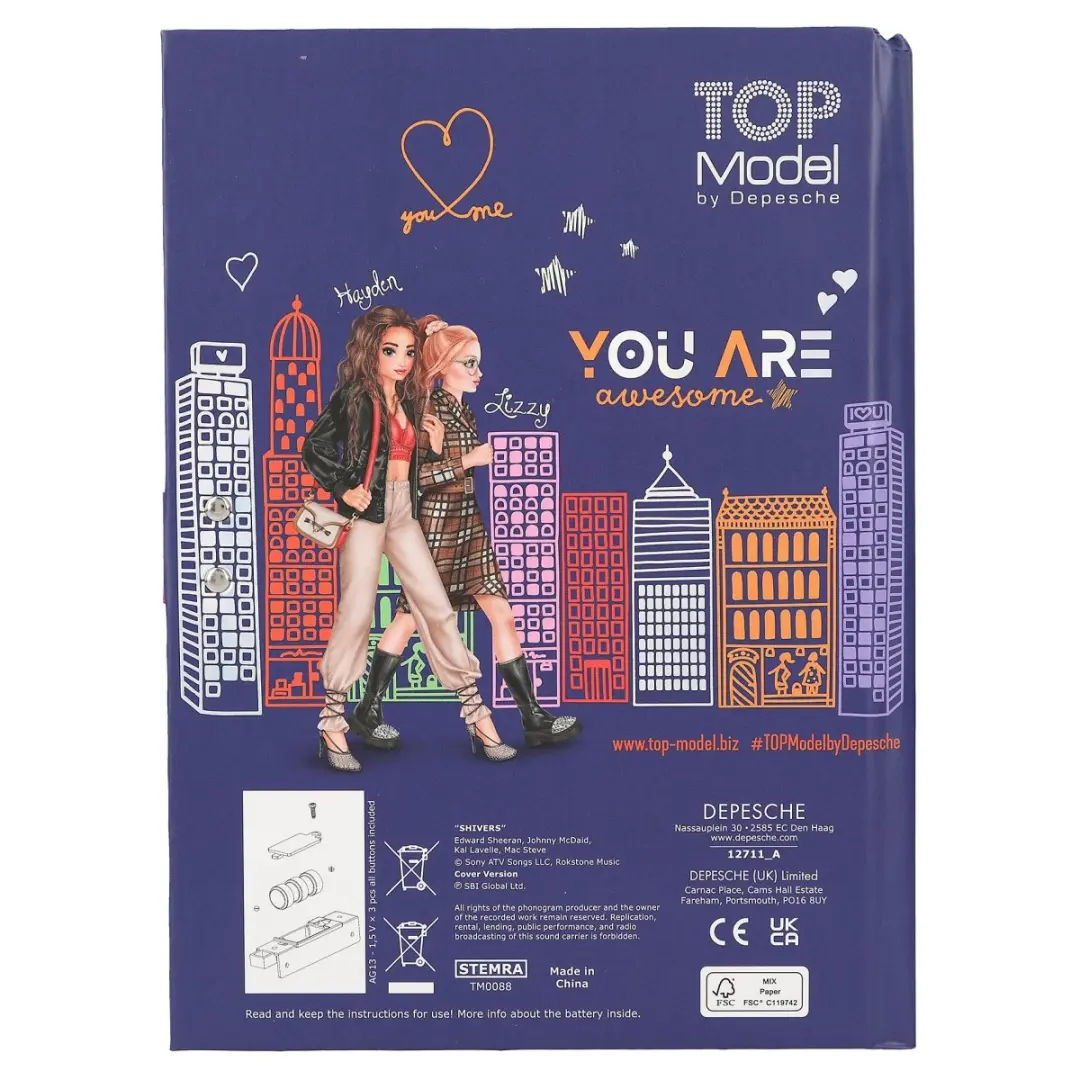 Depesche TOPModel Dagboek CITY GIRLS - Geheim Code - Blauw