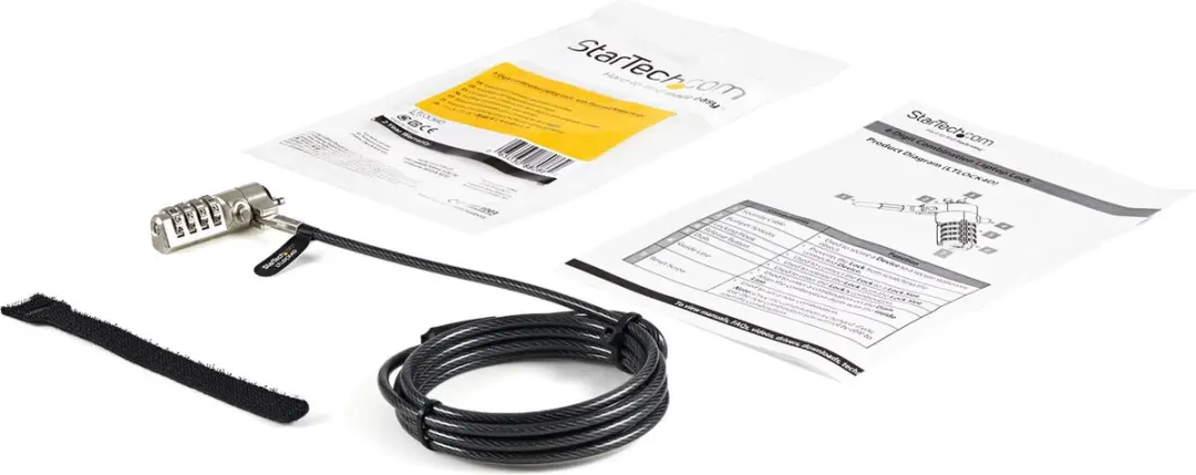 Startech LTLOCK4D Laptopkabelslot - 4-cijfer - Staal