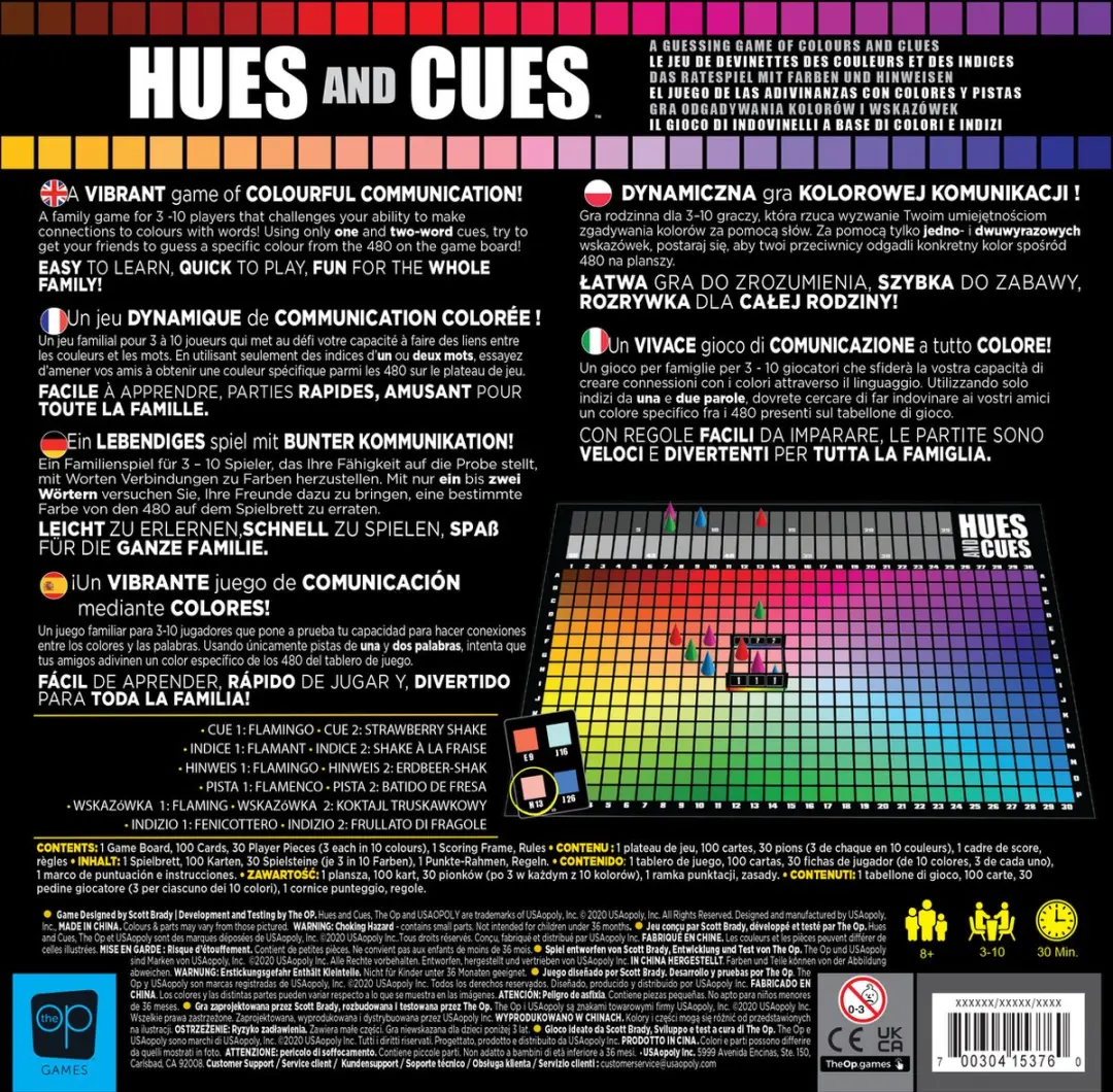 USAopoly Hues and Cues Bordspel - Multilingual - 3-10 Spelers