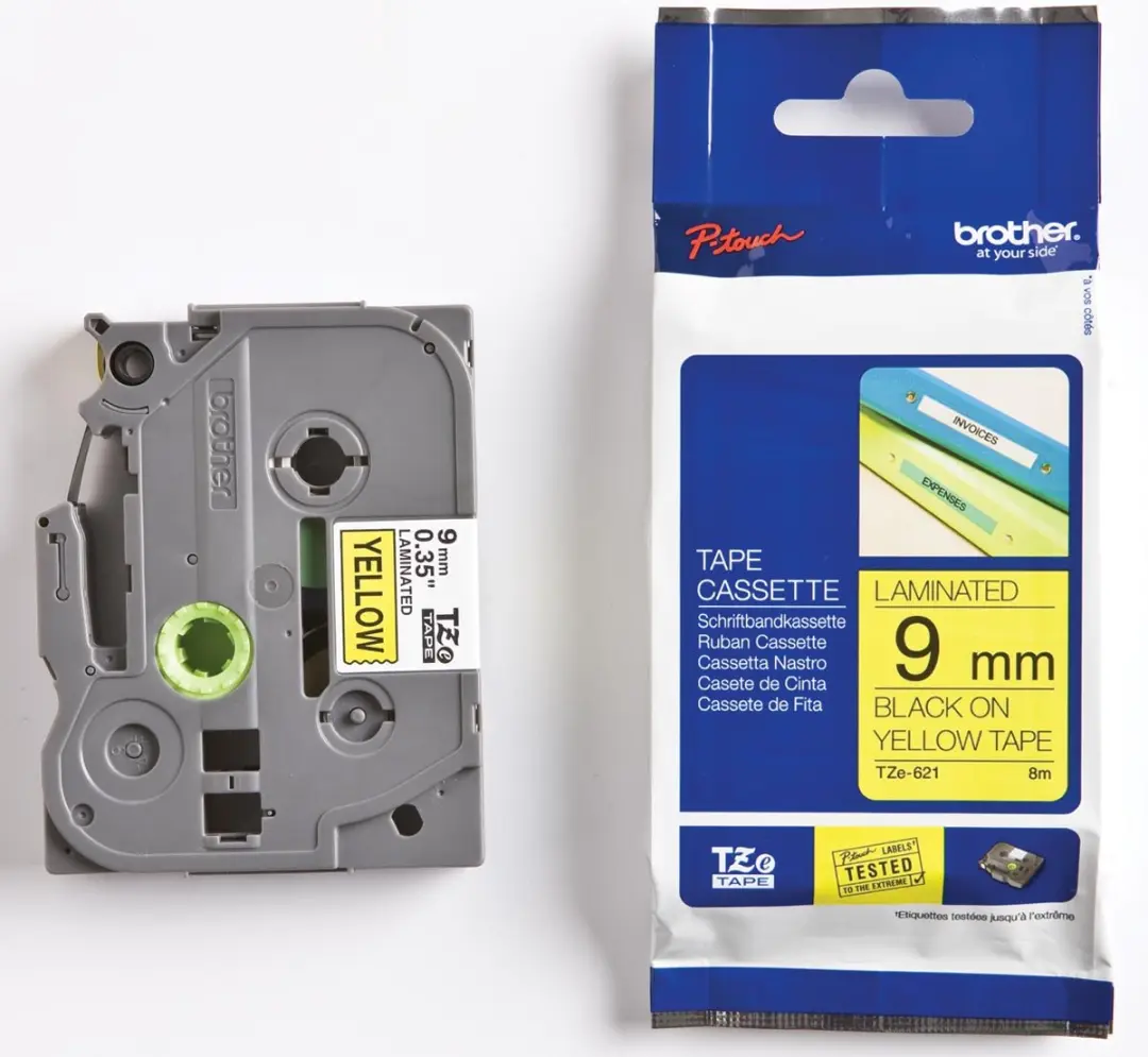Brother TZe-621 Labelprintertape - Geel