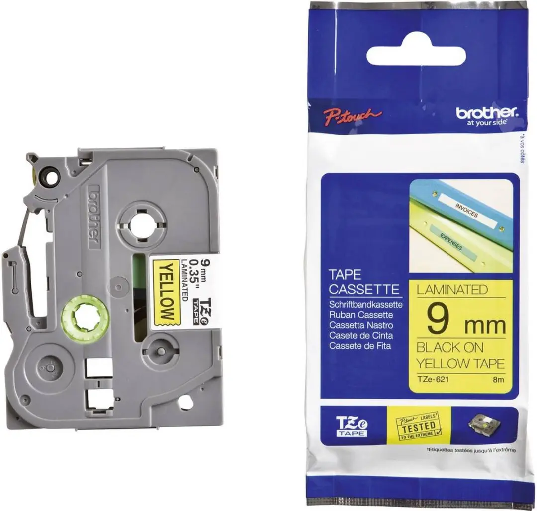 Brother TZe-621 Labelprintertape - Geel