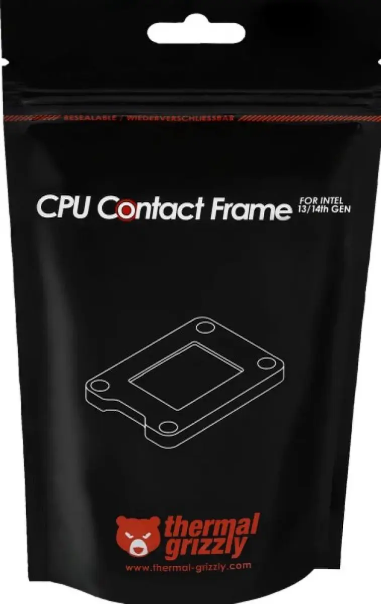 Thermal Grizzly CPU Contact Frame TG-CF-i13G - Intel 13e/14e Gen - Zwart