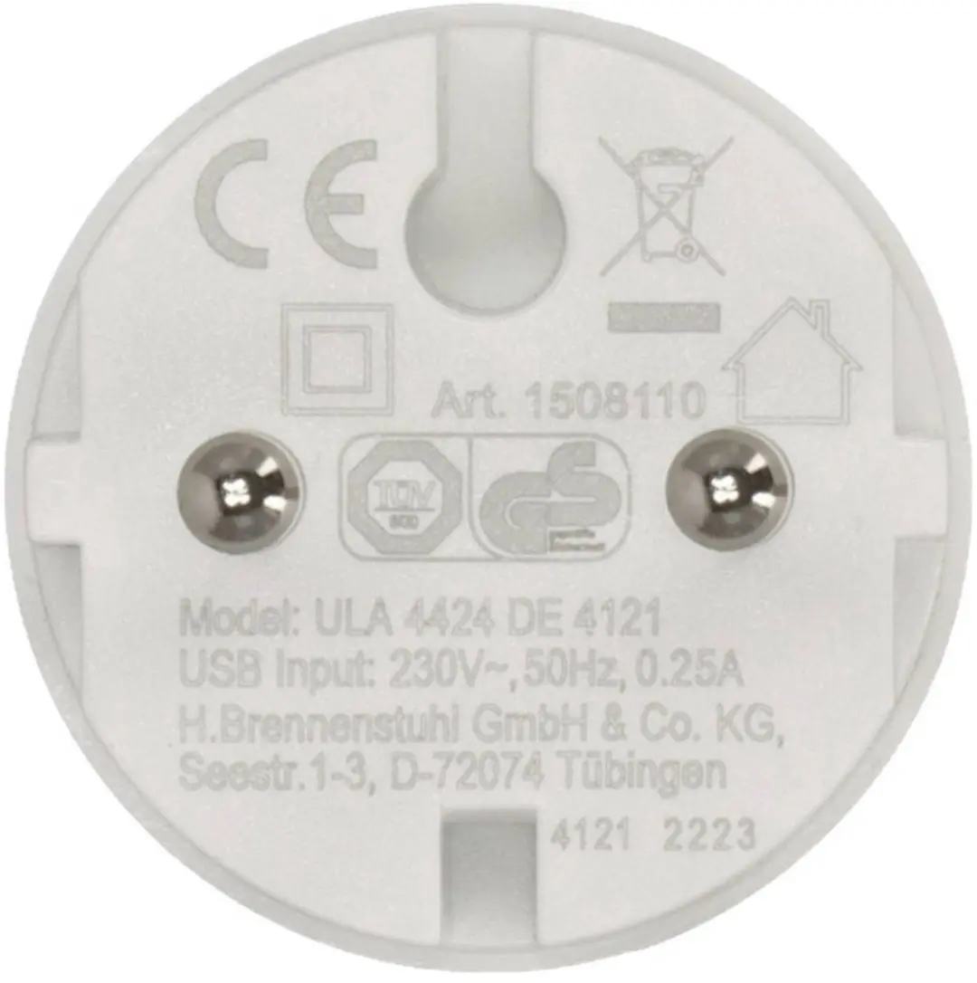 Brennenstuhl USB-oplader 12W 1x USB-A - Wit