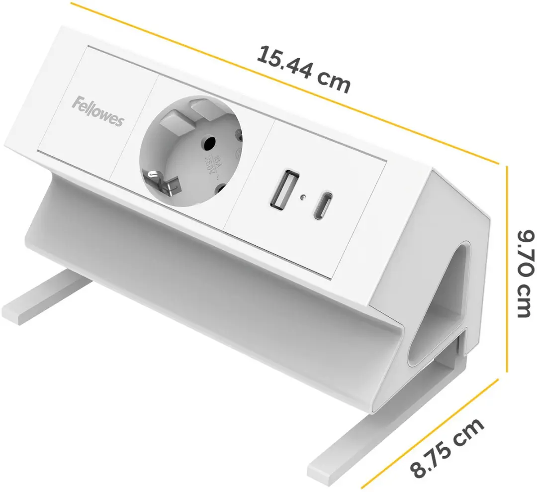 Fellowes Ampra Power Desk Opbouw Stroomvoorziening 30W - Wit