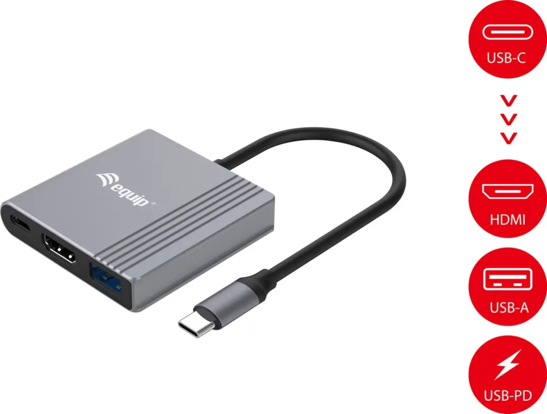 Equip 133488 USB Grafische Adapter 3840x2160 - Tweekleurig