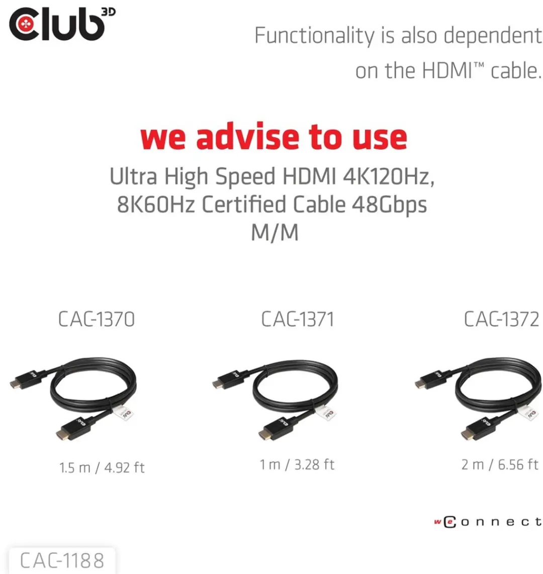 CLUB3D CAC-1188 Mini DisplayPort naar HDMI Adapter 8K60Hz - Zwart - afbeelding 6 van 6