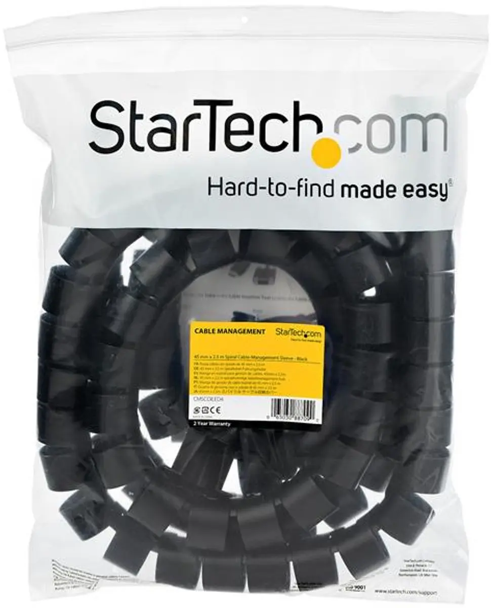 Startech Kabelgoot Spiraal 45mm 2,5m - Zwart