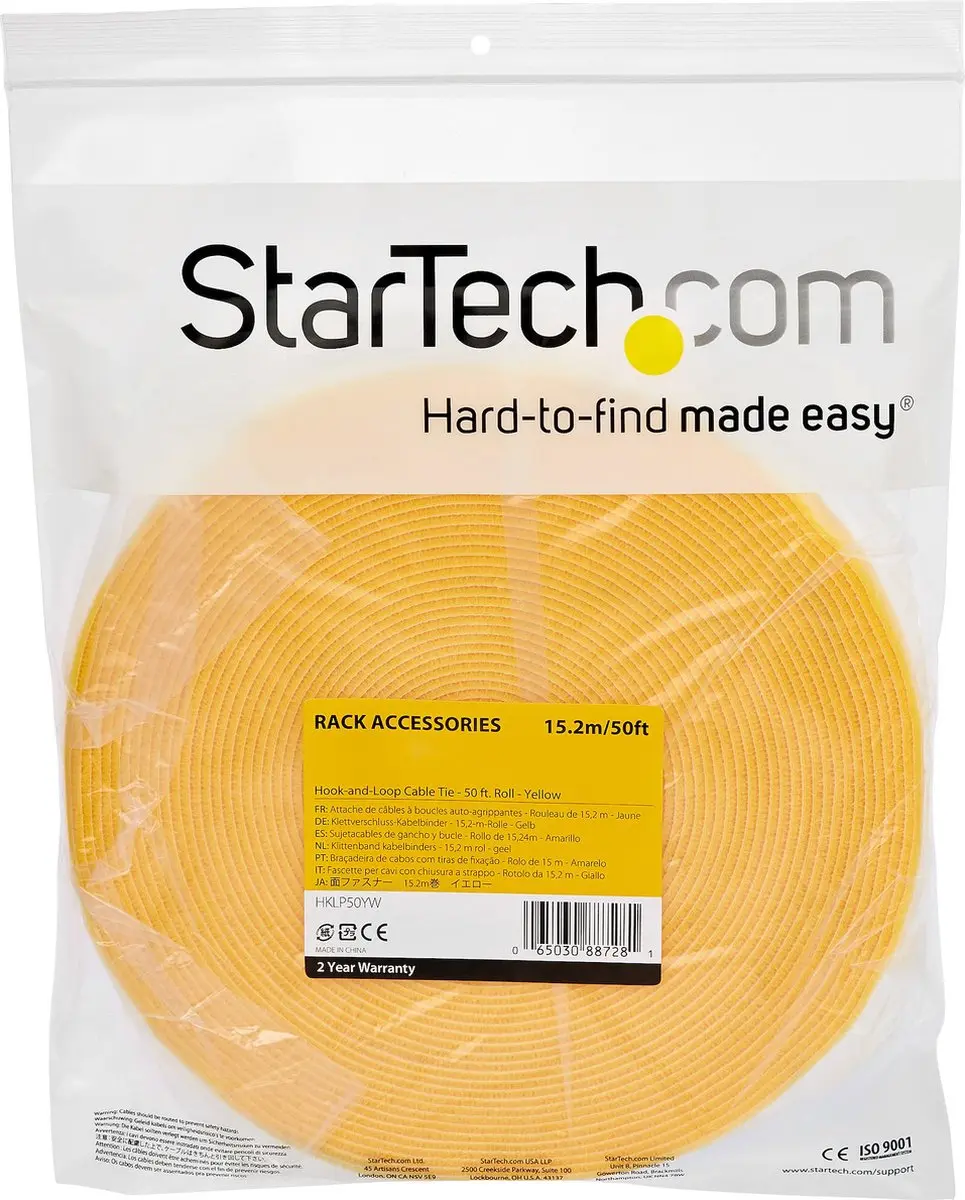 Startech HKLP50YW Kabelbinders - 50 ft Geel