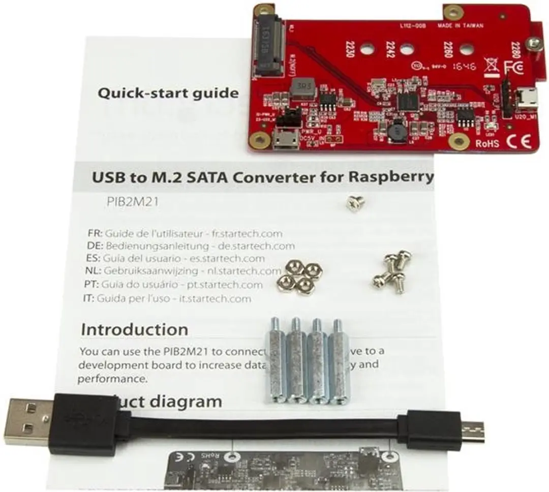 Startech PIB2M21 USB naar M.2 SATA Converter - Rood - afbeelding 6 van 6