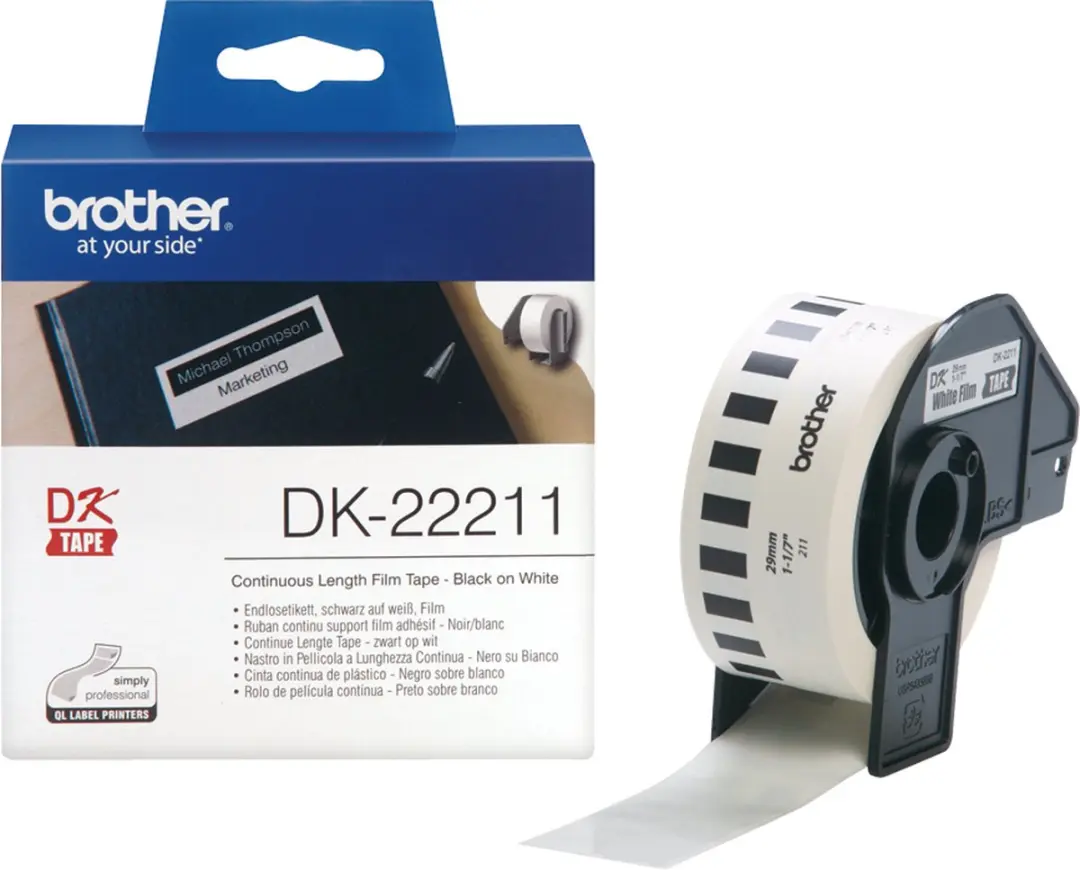 Brother DK-22211 Etikettenband 29mm Wit - 15.24m - afbeelding 6 van 6