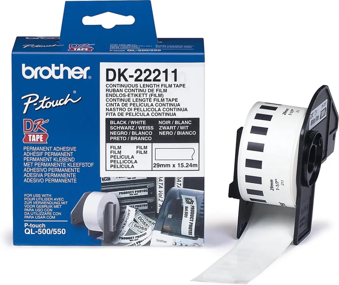 Brother DK-22211 Etikettenband 29mm Wit