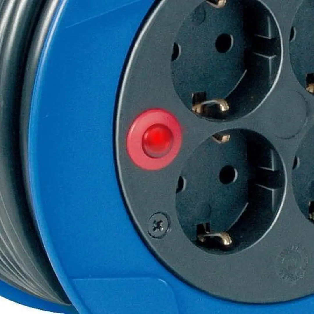 Brennenstuhl Garant Kompakt Kabelhaspel 15m - 4 Stopcontacten - Blauw/Zwart