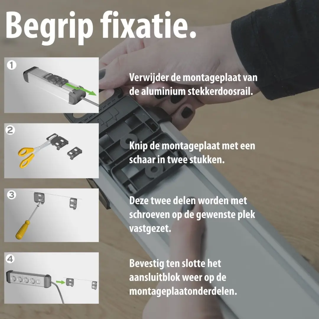 Brennenstuhl Premium-Protect-Line Stekkerdoos 8-voudig - 3680W - 3m - Zilver/Zwart