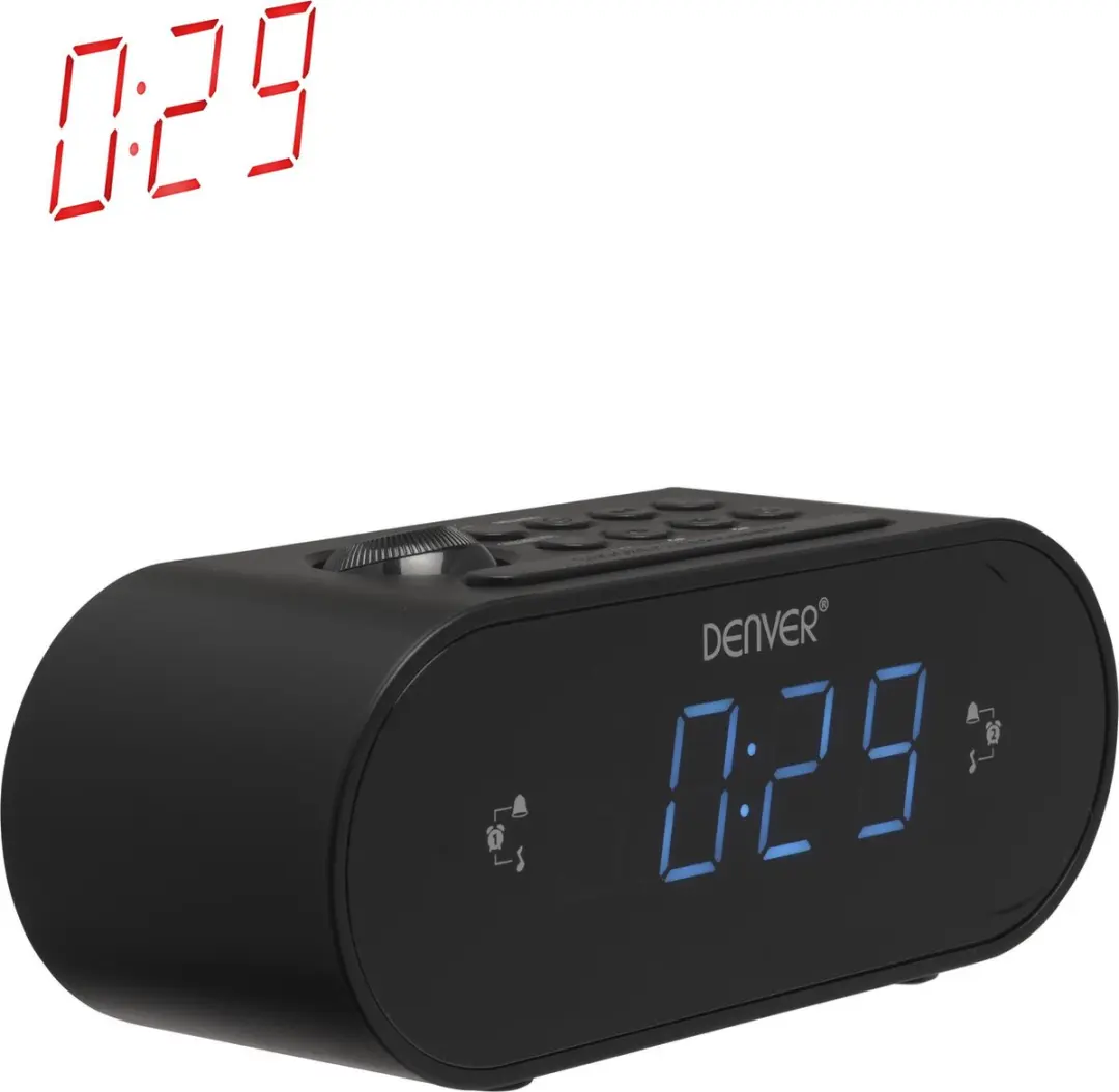 Denver CRP717 Wekkerradio Projectieklok - 180° - 2x Wektijd - Zwart