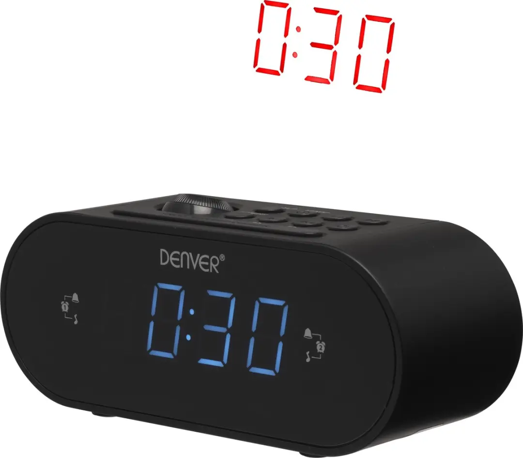 Denver CRP717 Wekkerradio Projectieklok - 180° - 2x Wektijd - Zwart
