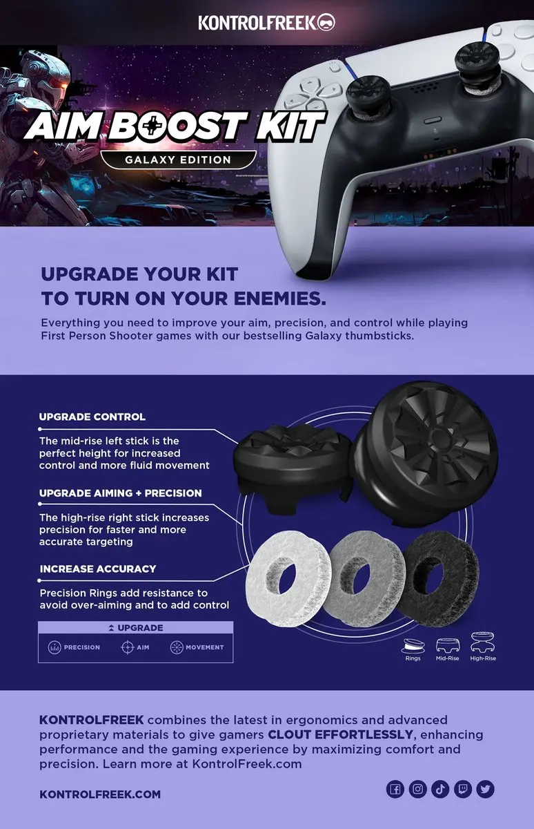 SteelSeries KontrolFreek Galaxy AimBoost Thumbsticks - Zwart