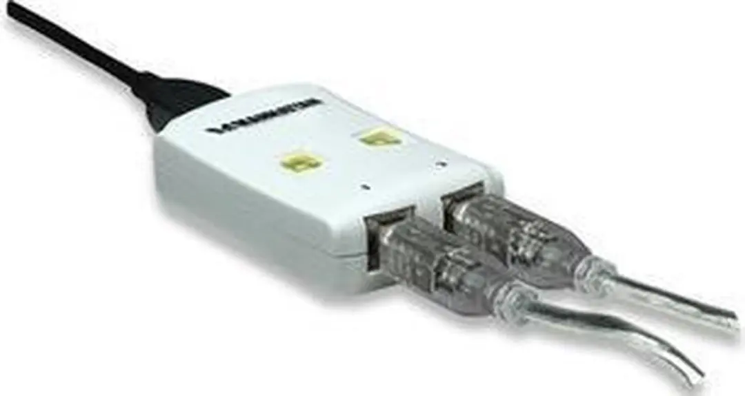 Manhattan 162005 USB 2.0 Schakelaar - 2 Poorten - Zwart