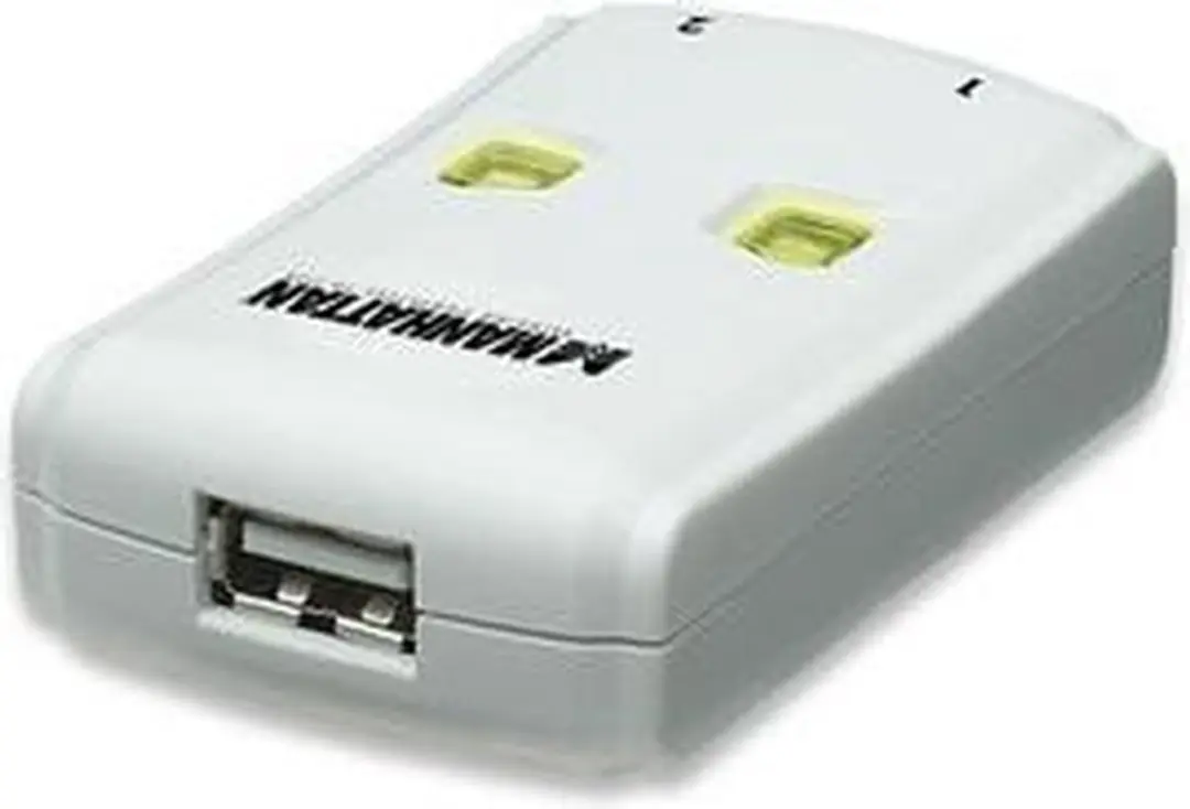 Manhattan 162005 USB 2.0 Schakelaar - 2 Poorten - Zwart